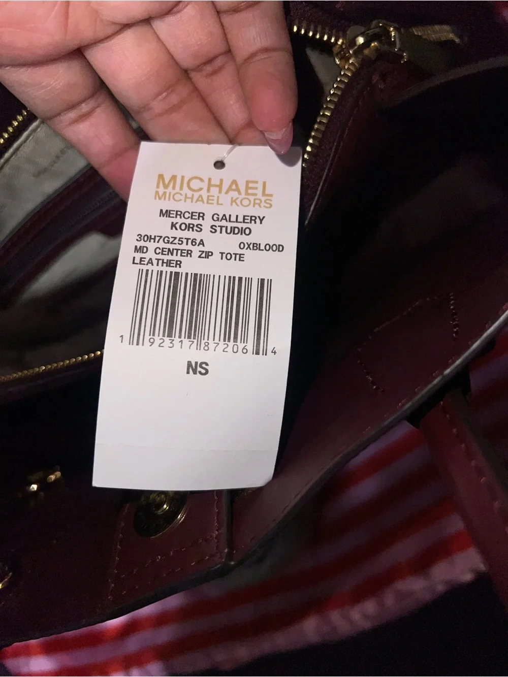 Michael Kors Mercer Gallery Medium Leather Satchel in Oxblood